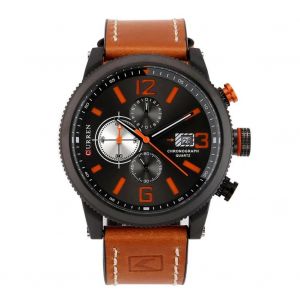 Curren Nouvelle Mode Hommes Mouvement Quartz Bracelet Bracelet Montre-Bracelet Montre (Bo&icirc;tier Noir + Bracelet Orange) - Neuf