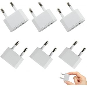 6 Pi&egrave;ces Adaptateur Prise USA Blanc Adaptateur Prise Universelle Adaptateur Prise Japon Daptateur Prise Americaine/France/Us vers EU Voyage Voyage d'affaires - Neuf