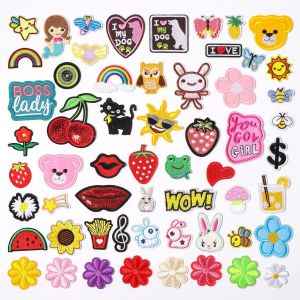 Trahoo-60pcs Ecusson A Coudre Thermocollant Enfant, Brodés Patch Vetement, Renfort Genoux, Stickers Tissu Pour Jeans,T-Shirt,Chapeaux,Diy Accessories - Neuf