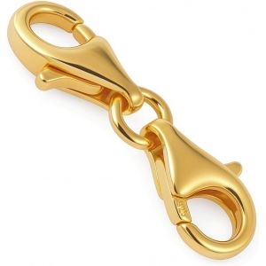 Fermoir Mousqueton Double 24mm Argent 925 Plaqu&eacute; Or 24ct Pour Cha&icirc;nes Et Bracelets Qualit&eacute; Par Bijoutier - Neuf