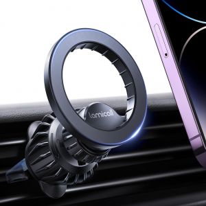 Support T&eacute;l&eacute;phone Voiture pour MagSafe, [20 x N52 Aimants] 360&deg;Rotation, Crochet M&eacute;tallique, Porte Magn&eacute;tique T&eacute;l&eacute;phone &agrave; Grille d'A&eacute;ration pour iPhone 17 16 15 14 Huawei, Autres Smartphones - Neuf