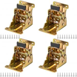 Charni&egrave;re Pliante Autobloquante 4Pcs Charni&egrave;re Pliante pour Pied de Table 0-90 Degr&eacute;s Charni&egrave;re Rallonge Table Pliante avec Vis pour Pieds Pliants, &eacute;tabli, Extension de Bureau (Jaune) - Neuf