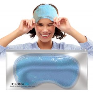 Kalanka-Masque Yeux Froid Avec Tissu Peluche D'un Côté, Perles De Gel & Sangle Élastique - Chaud & Masque Froid Yeux Pour Yeux Fatigués & Inconfort - Masque Rafraîchissant Au Gel Par - Neuf