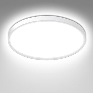 KAL-Plafonnier Led, Plafonnier Salle De Bain 18W 1620Lm 4000K, Lampe Led Chambre, Luminaire Blanche Ip44, Plafonnier Rond De 23Cm Pour Chambre À Coucher Salle De Bain Salon Cuisine Bureau - Neuf