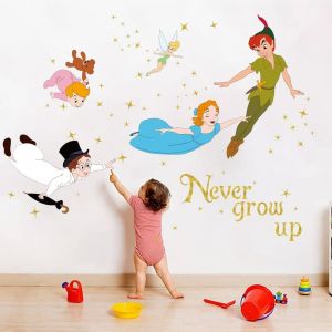 ERYI-Stickers Muraux Peter Pan Autocollant Mural Étoiles Citations Deco Stickers Chambre Enfants Bébé Fille Garçon Décoration - Neuf