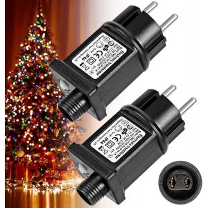 2pcs 31V 6W LED d'Alimentation Transformateur IP44 Basse Tension Flasher le Pilote de l'Adaptateur avec 8 Modes, la Minuterie et Fonction de Mémoire pour la Chaîne de Lumières et - Neuf