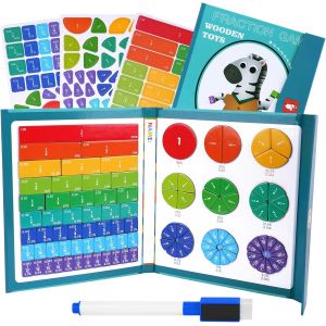 KAL-Jeux Éducatifs Mathématiques, Puzzle Éducatif De Fraction, Fractions Magnétiques, Fractions Game, Jeux Pour Apprendre Les Fraction Aimantées-Zèbre - Neuf