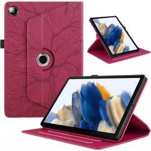 Kal-Coque Pour Huawei Mediapad M5/M5 Pro 10.8"" 2018 Pu Cuir 360°Rotatif Multi-Angle Stand Flip Protection Housse Huawei Mediapad M5 Pro 10.8"" Tablette Etuis Arbres Rotating Cover,Rouge - Neuf