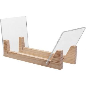 Rangement Vinyle - Support Pour 50 Disques 33 Ou 45 Tours - Range Vinyle Moderne Et D&eacute;coratif Avec Base En Bois Massif Noir Et Cadre En Acrylique Transparent - Neuf