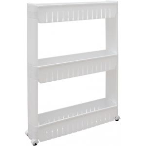 TIANYI-&Eacute;tag&egrave;re Roulante pour Cuisine Salle de Bains 3 &eacute;tag&egrave;res Blanc - Neuf
