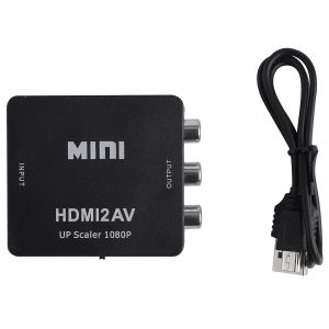Mini Vers 3rca Cvbs Composite Vid&eacute;o Av Convertisseur Adaptateur Tv Ps3 Vcr Dvd Noir - Neuf