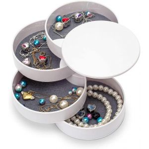 Organisateur De Bijoux,Petit Porte-Boucle D'oreille De Boîte À Bijoux Pour Femmes,Boîte De Rangement De Bijoux 4 Couches - Neuf