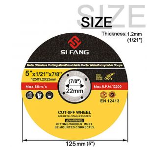 Disques de Coupe en Métal et Inox Disque de meulage pour métaux,roue de coupe en résine,pour meuleuse d'angle,lame ultra-fine pour métal,fer,acier ino -125mm-50pc - Neuf