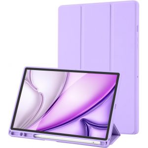 KAL-Coque Pour Tablette Samsung Galaxy Tab A8 10,5 Pouces 2021 (Sm-X205/Sm-X200), R&eacute;tro Tpu Flexible Avec Support &Agrave; Triple Pli, Suspension/R&eacute;activation Automatique, (Purple) - Neuf