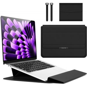 15 15,6 16,1 Pouces Housse Ordinateur Portable Sacoche Fonction Stand Pour Macbook Air 15 M3/M2 A3114 A2941, Macbook Pro 16 M4/M3/M2/M1 Pro/Max, Macbook Pro 15 M3/M2 A3114 A2941 Noir - Neuf