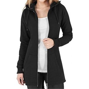 Slep-Sweat-Shirt Femme Sweat À Capuche Zippé Épais Hoodie Sport Hiver Manche Longue Manteau Grande Taille Coupe-Vent Gilet Long Automne Avec Poches Zip Up Sweatshirts - Neuf