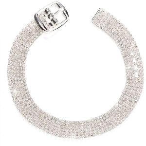 Bracelet De Cheville Strass Pour Femme, Argent&eacute;, &Eacute;l&eacute;gant, Large, Orn&eacute; De Strass, Bijou De Cheville Scintillant, Id&eacute;al Pour Les F&ecirc;tes. - Neuf