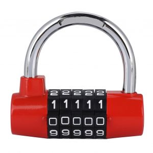 Cadenas a code a 5 chiffres en forme de U pour porte de valise, serrure a combinaison rouge - Neuf