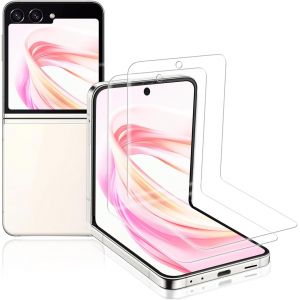 Kal-2 Pièces Verre Trempé Pour Samsung Galaxy Z Flip 5 5g, Hd Haute Sensibilité Film Protection Écran Pour Flip 5, Ultra Résistant Dureté 9h Vitre Protection, 3d Sans Bulles Protection D'écran - Neuf