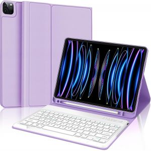 Étui Avec Clavier Pour Ipad Pro 12,9"" 6e / 5ème / 4ème / 3ème Génération, Disposition Italienne Qwerty Amovible Sans Fil Bluetooth Clavier, Étui Avec Porte-Stylo Prend En Charge Charge,[Z936] - Neuf