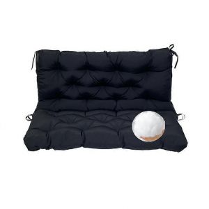 Coussin De Balancelle D'exterieur Pour Veranda, Impermeable, Imitation Mobilier De Patio, Noir, 101,6 X 101,6 Cm - Neuf