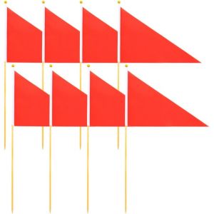 Nouvelhorizonstore-Drapeaux De Marquage Triangulaires 8 Pi&iquest;&iquest;Ces Avec Piquets Bambou - Marqueurs Color&iquest;&iquest;S Pour Pelouse Jardin Arroseurs Camping Nettoyage Ext&iquest;&iquest;Rieur - Neuf
