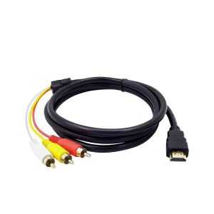MEVRONISSHOP-C&acirc;ble RCA vers HDMI 1,5 m, Adaptateur HDMI Audio Vid&eacute;o 1080P, Convertisseur vers RCA Unidirectionnel avec Connecteurs Plaqu&eacute;s Or, pour TV, Projecteur, Lecteur Multim&eacute;dia - Neuf