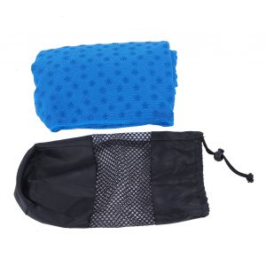 Serviette De Yoga Antiderapante 185 Cm X 63 Cm, Absorbante De La Transpiration, Ideale Pour Le Yoga Et La Gym (Bleue) - Neuf