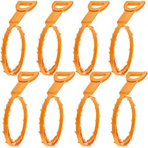 Déboucheur de canalisations Furet, lot de 8, pour nettoyer les cheveux - Orange - Neuf
