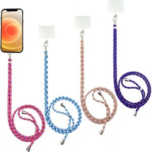 Maa-Universelle Lanières De Téléphone En Bandoulière Avec Patch, Adjustable Réglable Amovible En Nylon Pendentifs Collier De Longe Porte-Clés Cordon Pour Plupart De Téléphones Intelligents - Neuf