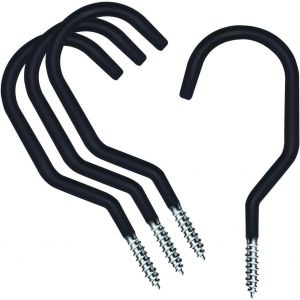 Support Mural et Plafond pour V&eacute;lo 4 Pi&egrave;ces, Crochets de Rangement en Acier Galvanis&eacute; A3, Charge 45 kg par Crochet, Id&eacute;al Garage Salle Atelier Jardin, Installation sur Mur Bois ou Solive - Neuf