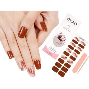 Senior-Lot De 20 Bandes De Vernis &Agrave; Ongles En Gel Semi-Durcies Pour Manucure De Qualit&eacute; Professionnelle Avec Lime &Agrave; Ongles Et B&acirc;ton &Agrave; Cuticules En Bois (Lampe Uv/Led N&eacute;cessaire)[L1096] - Neuf