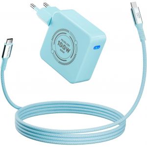 Chargeur Usb C Rapide 100W, Gan Alimentation 100 Watt Pd 3.0 Pour Macbook Air, Macbook Pro, Iphone 15 14, Ipad, Samsung Galaxy S24 S23 Ultra, Lenovo, Hp, Asus, Dell Laptop, 2M C&acirc;ble Usb-C 24[Z2410] - Neuf