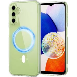 LORANKA-Coque pour Samsung Galaxy A14 4G / 5G Magn&eacute;tique Compatible avec MagSafe Recharge sans Fil, &Eacute;tui Anti-jaunissement PC Dur Housse Arri&egrave;re Anti-Rayures + TPU Bumper Antichoc, Transparent - Neuf