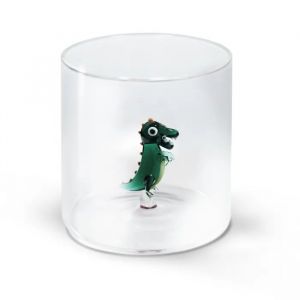 Bicchiere In Vetro Borosilicato 250ml Dinosauro - Neuf
