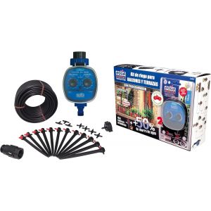 Arrosage Par Goutte-À-Goutte Pour Balcons-Programmateur C4099N + 12 Goutteurs Autocompensant De 2 L/H + Microtube De 4 Mm,Kit C4061. - Neuf