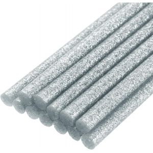 B&acirc;tons de Colle Mini pour Pistolet &agrave; Colle Chaude 0,27 Pouce x 8 Pouces Paillettes Argent 12Pcs,Parfait pour les Projets d'Artisanat DIY et le Scellage - Neuf