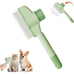 Fchhk-Brosse Pour Chat - Peigne Pour Poils Longs Et Courts - Peigne Anti-Puces Pour Chats Et Chiens Avec Un Bouton - Brosse Pour Le Toilettage Des Animaux De Compagnie - Pour Enlever Les Sous-Poils, - Neuf
