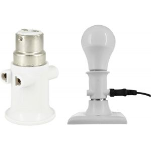2 pi&egrave;ces par paquet adaptateur de douille de lampe prise B22 conversion en prise de courant et prise E27 - Neuf