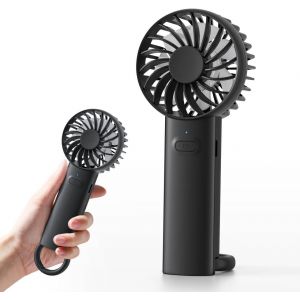 KALANKA-Ventilateur Portatif Ventilateur Rechargeable USB avec 3 Vitesses Mini Ventilateur Personnel à Piles Ventilateur de Bureau électrique Silencieux pour la Maison le Bureau l'extérieur (Noir) - Neuf