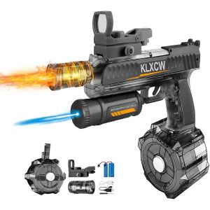 Pistolet À Eau Electrique,Electric Water Gun Avec Lumière,Pistolet A Eau Electrique Puissant 750 Ml,Idéal Pour Les Jeux De Tir Au Pistolet À Eau En Plein Air Shouzimudax (Noir-1) - Neuf