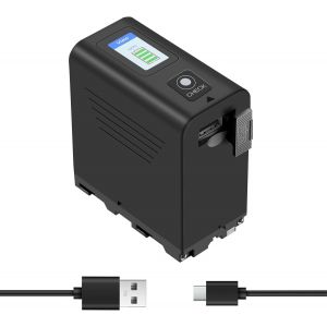 Np-F970 7800Mah Batterie De Rechange Pour Sony Np-F750 Np-F930 Np-F960 Np-F980 ; Compatible Avec Les Batteries D'Appareils Photo Sony Dcr, Hdr, Hvr, Série Mvc ; Avec Indicateur Led[CLI4866] - Neuf