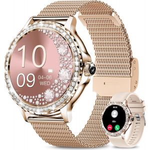 Montre Connect&eacute;e Femme Avec Appel Bluetooth, 1.3"" Hd Smartwatch Sant&eacute; Au F&eacute;minin, 120+ Modes Sportifs, Sommeil, Fr&eacute;quence Cardiaque, Spo2, Ip68 &Eacute;tanche, Montre Intelligente Pour Android Ios, Or Rose - Neuf