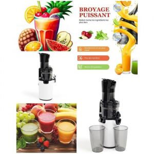 Extracteur de Jus de Fruits et L&eacute;gumes 150W rotation lente - Puret&eacute; du Jus &Eacute;lev&eacute;e &iquest; Double r&eacute;servoirs -Haute qualit&eacute; - Neuf