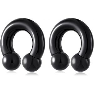 Kal-1 Paire De Boucles D'oreilles En Forme De Fer À Cheval - Pour Piercing D'oreille Étiré - 6 Mm Et 8 Mm - Neuf