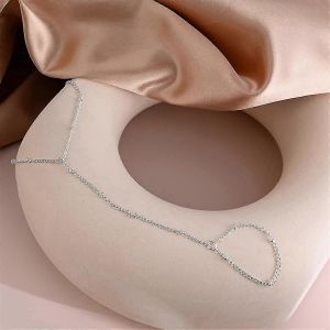 Bracelet Cha&icirc;ne &Agrave; La Main En Argent Bracelet Bague Bracelet &Agrave; La Main Cha&icirc;ne &Agrave; La Main Bracelet Bague Au Doigt R&eacute;glable Pour Les Femmes - Neuf