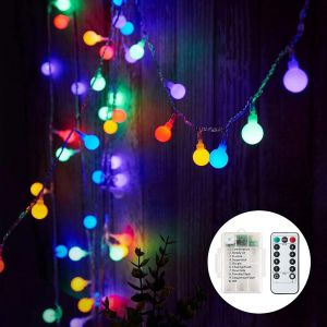 Kalanka-Guirlande Lumineuse &Agrave; Piles, 7m 60 Led Boules Avec 8 Modes D'&eacute;clairage, Guirlande Lumineuse &Eacute;tanche Pour Int&eacute;rieur, Ext&eacute;rieur, No&euml;l (Multicolore) - Neuf