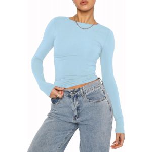 Utigh-Hauts Décontractés Pour Femmes Top Moulant Pour Femmes T-Shirts Moulants À Manches Longues - Tops Basiques - Neuf