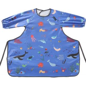 Bavoir Bebe & Bavoir De Sevrage Avec Bavoir Manches, Se Fixe &Agrave; Votre Chaise Haute, Bavoirs Pour B&eacute;b&eacute; Avec Manches Imperm&eacute;ables, Confortables Et Doux Pour Blw Mess-6 Mois &Agrave; 3 Ans - Neuf