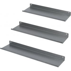 CAUC-Lot de 3 &Eacute;tag&egrave;re Murale m&eacute;tal, Longueur 40/35/30 cm, pour Cuisine, Salon, Salle de Bain,Chambre, Gris avec veines argent&eacute;es - Neuf